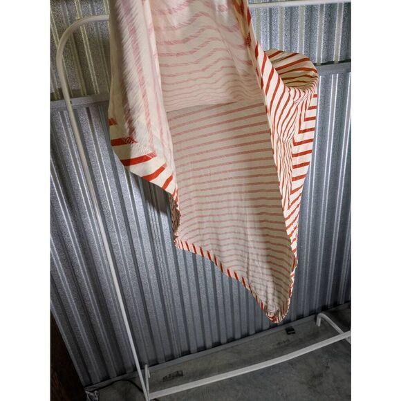 Rock Flower Paper  Shawl Tunic Cover Up Red White Stripe - Picture 4 of 6